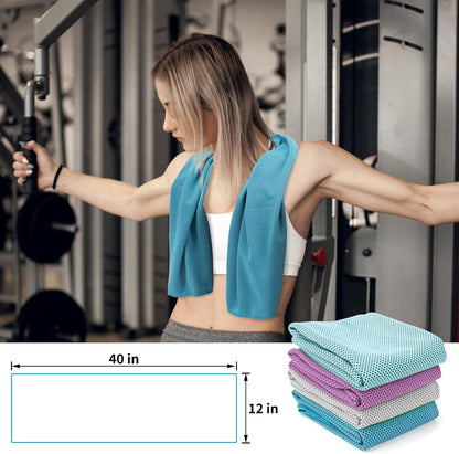 4-Pack Cooling Towels (40"x 12"), Cooling Neck Wraps, Ice Towel