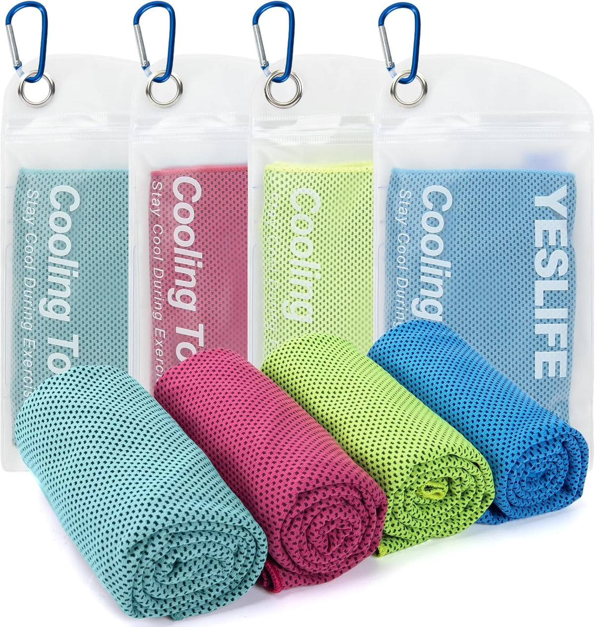 4-Pack Cooling Towels (40"x 12"), Cooling Neck Wraps, Ice Towel