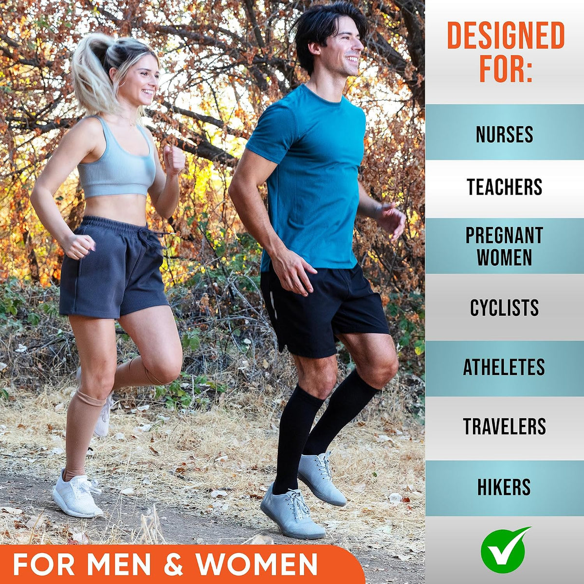 Compression Socks for Women & Men 20-30 mmHg – Circulation Support for Nurses, Travel, Flight, Running & Everyday Wear