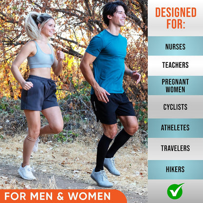 Compression Socks for Women & Men 20-30 mmHg – Circulation Support for Nurses, Travel, Flight, Running & Everyday Wear