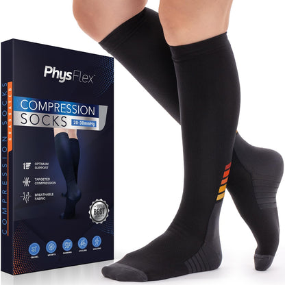 Compression Socks for Women & Men 20-30 mmHg – Circulation Support for Nurses, Travel, Flight, Running & Everyday Wear