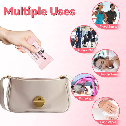 50 Pcs Compressed Towels Disposable Cotton Coin Tissue Pack, Portable Face Cloths, Soft Thick Expandable Wash Towels for Travel, Home, Camping, Outdoor, Gym, Makeup Removal