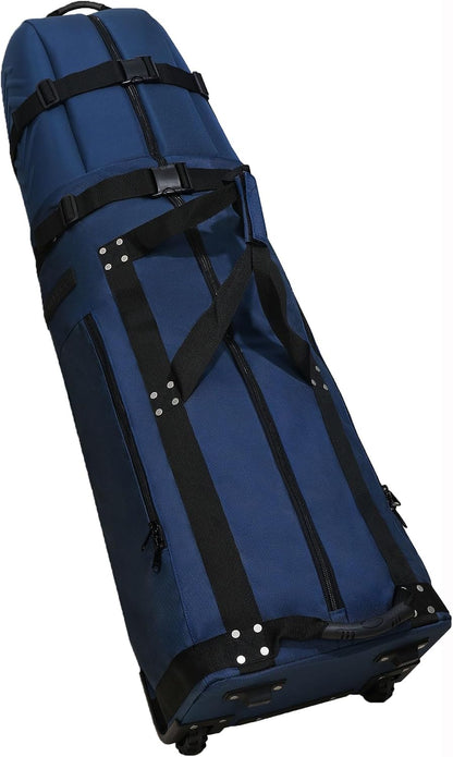 First Class Military Grade Ballistic Nylon Travel Cover with EVA Dense Foam Top Padding 2 Year Full Replacement Coverage Self Standing Base XL Wheels Case for Transporting Clubs on Airlines