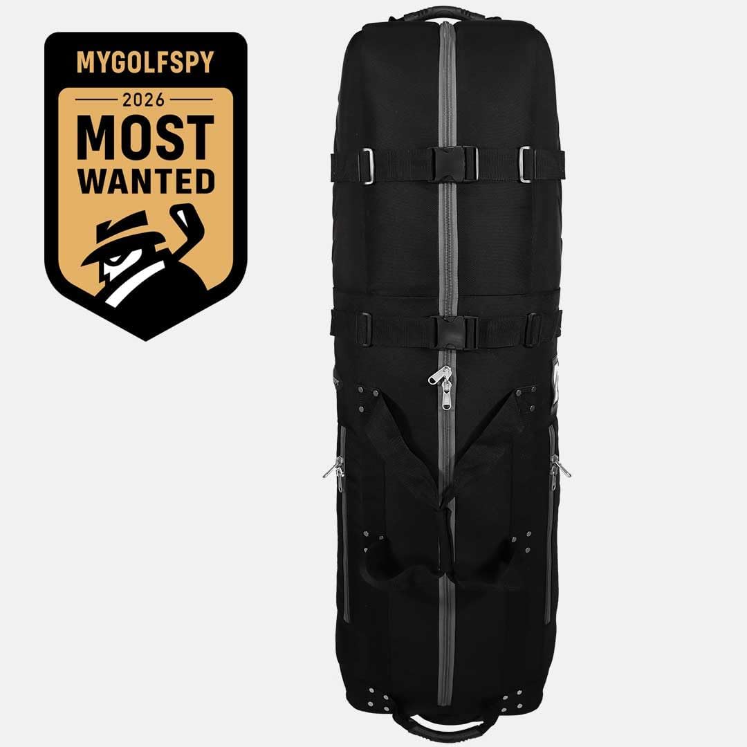 First Class Military Grade Ballistic Nylon Travel Cover with EVA Dense Foam Top Padding 2 Year Full Replacement Coverage Self Standing Base XL Wheels Case for Transporting Clubs on Airlines