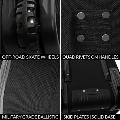 First Class Military Grade Ballistic Nylon Travel Cover with EVA Dense Foam Top Padding 2 Year Full Replacement Coverage Self Standing Base XL Wheels Case for Transporting Clubs on Airlines
