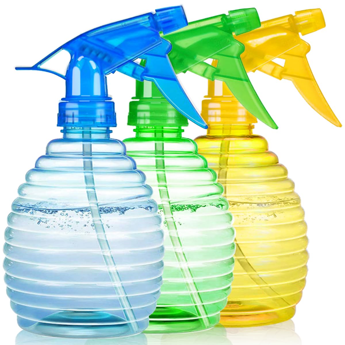 Spray Bottles - 3 Pack, 16 oz - Mist/Stream Bright Colors for Cleaning