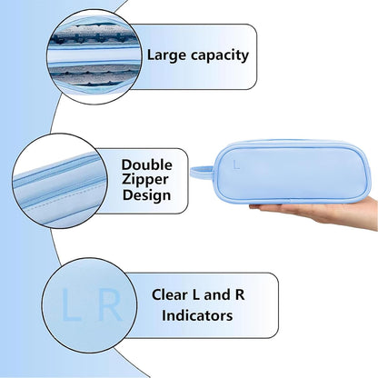 Daily Contact Lens Organizer case,Portable Storage Case for Disposable Daily Contact Lenses, Travel Storage Case with Clearly Labeled R & L, Storage up to 60 lenses (Blue)