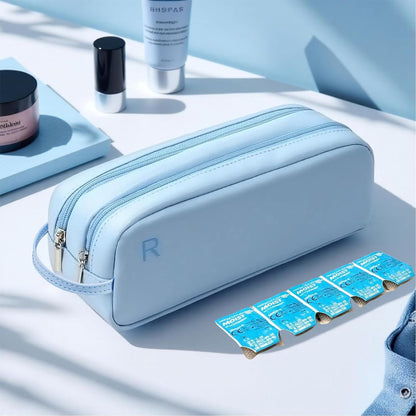 Daily Contact Lens Organizer case,Portable Storage Case for Disposable Daily Contact Lenses, Travel Storage Case with Clearly Labeled R & L, Storage up to 60 lenses (Blue)