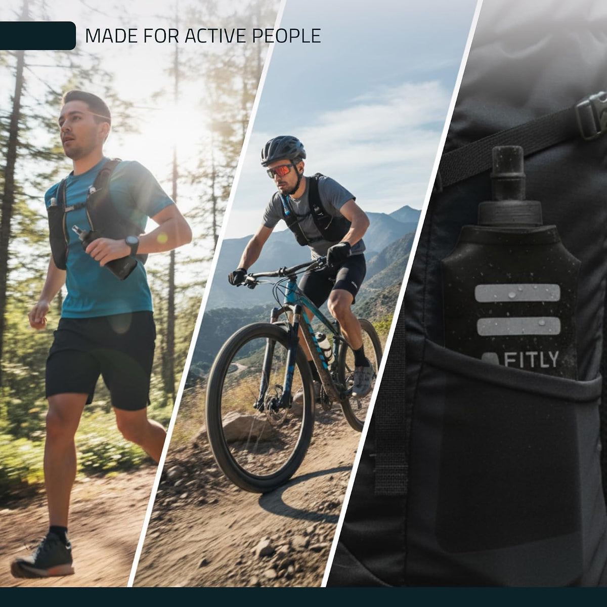 Soft Flask - Shrink As You Drink Soft Water Bottle for Hydration Pack - Folding Water Bottle Ideal for Running, Hiking, Cycling, Climbing & Rigorous Activity
