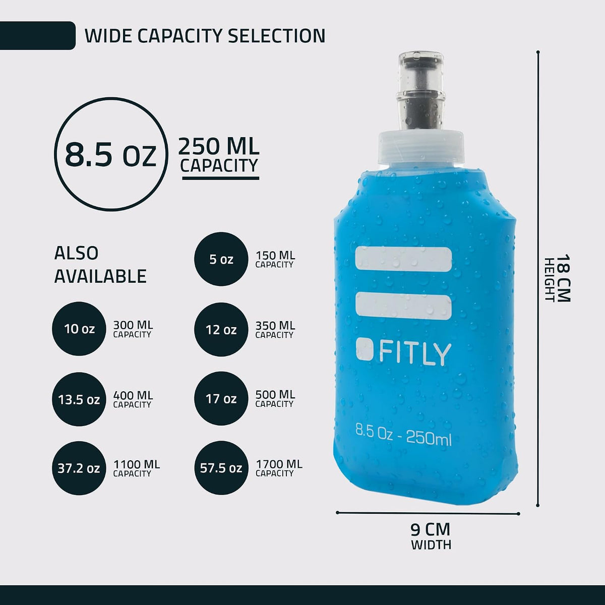 Soft Flask - Shrink As You Drink Soft Water Bottle for Hydration Pack - Folding Water Bottle Ideal for Running, Hiking, Cycling, Climbing & Rigorous Activity