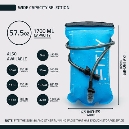 Soft Flask - Shrink As You Drink Soft Water Bottle for Hydration Pack - Folding Water Bottle Ideal for Running, Hiking, Cycling, Climbing & Rigorous Activity