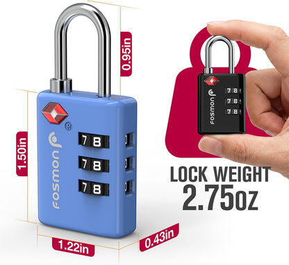 TSA Approved Luggage Locks, 3-Digit Combination Padlock