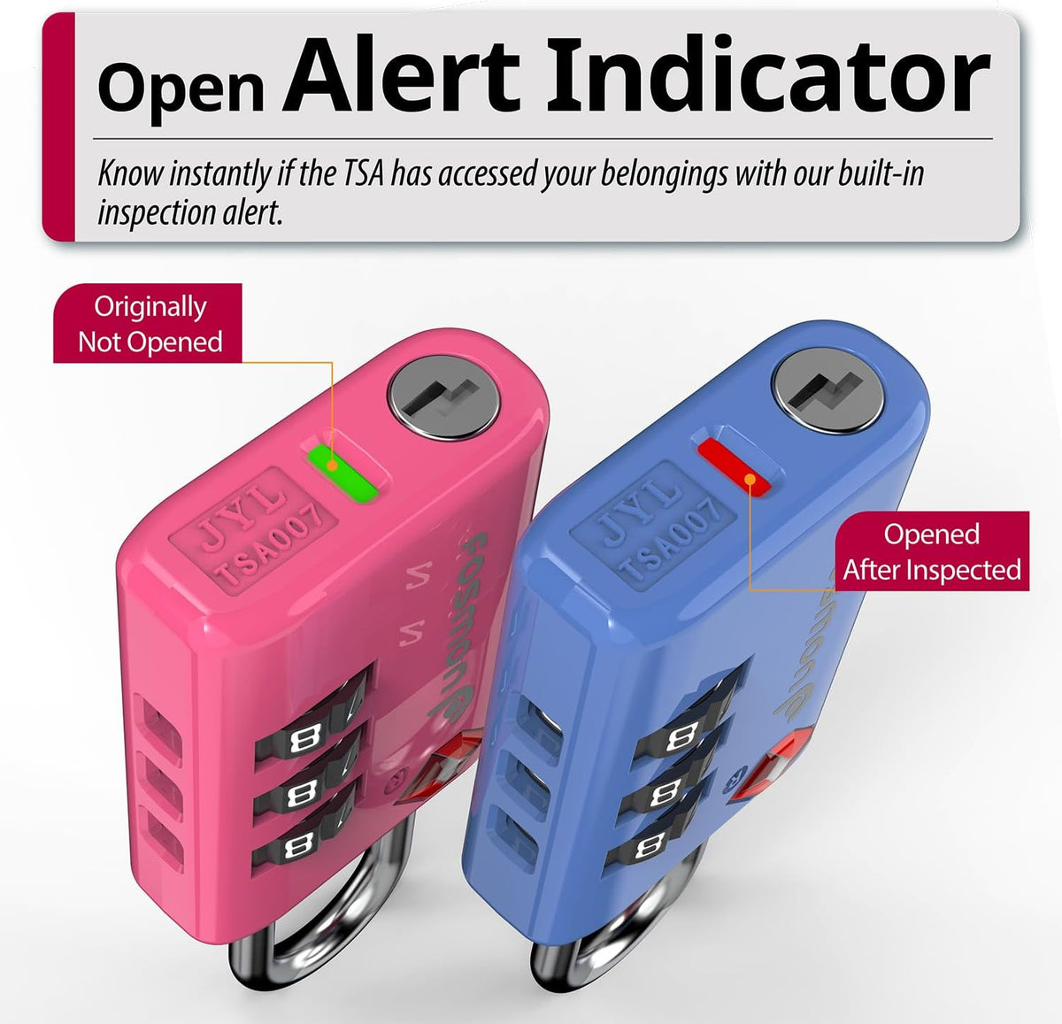 TSA Approved Luggage Locks, 3-Digit Combination Padlock