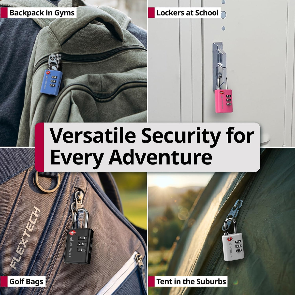 TSA Approved Luggage Locks, 3-Digit Combination Padlock