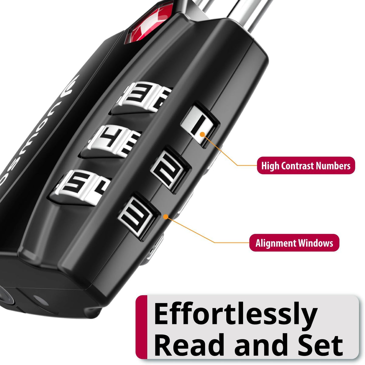TSA Approved Luggage Locks, 3-Digit Combination Padlock