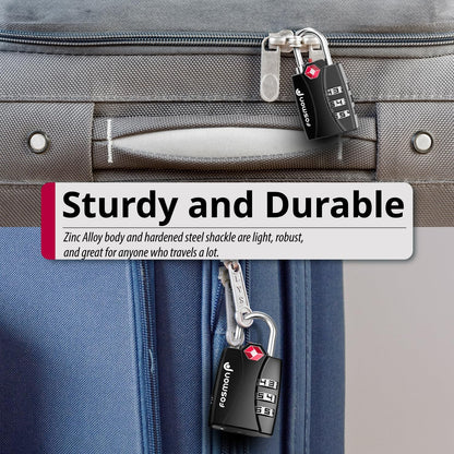 TSA Approved Luggage Locks, 3-Digit Combination Padlock