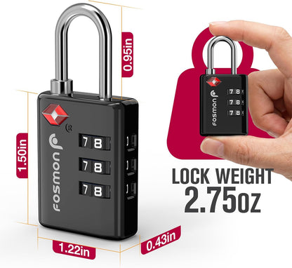 TSA Approved Luggage Locks, 3-Digit Combination Padlock