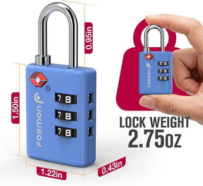 TSA Approved Luggage Locks, 3-Digit Combination Padlock