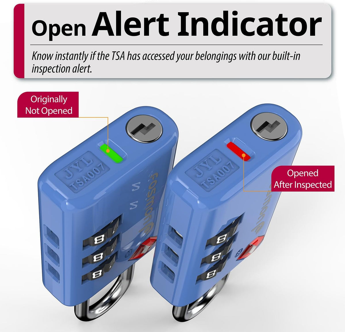 TSA Approved Luggage Locks, 3-Digit Combination Padlock