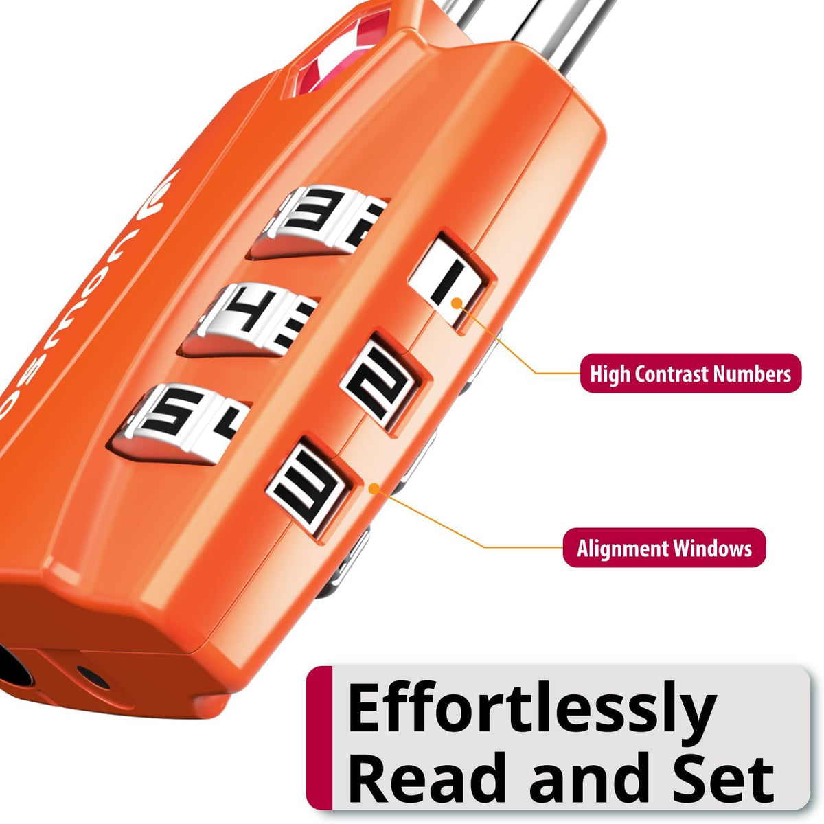 TSA Approved Luggage Locks, 3-Digit Combination Padlock