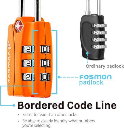 TSA Approved Luggage Locks, 3-Digit Combination Padlock