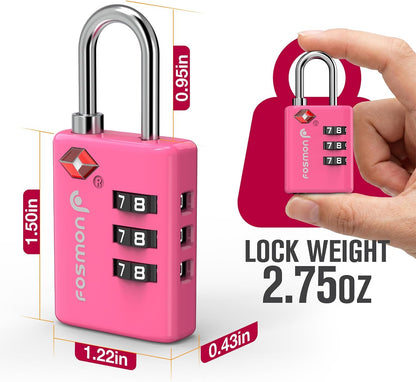 TSA Approved Luggage Locks, 3-Digit Combination Padlock