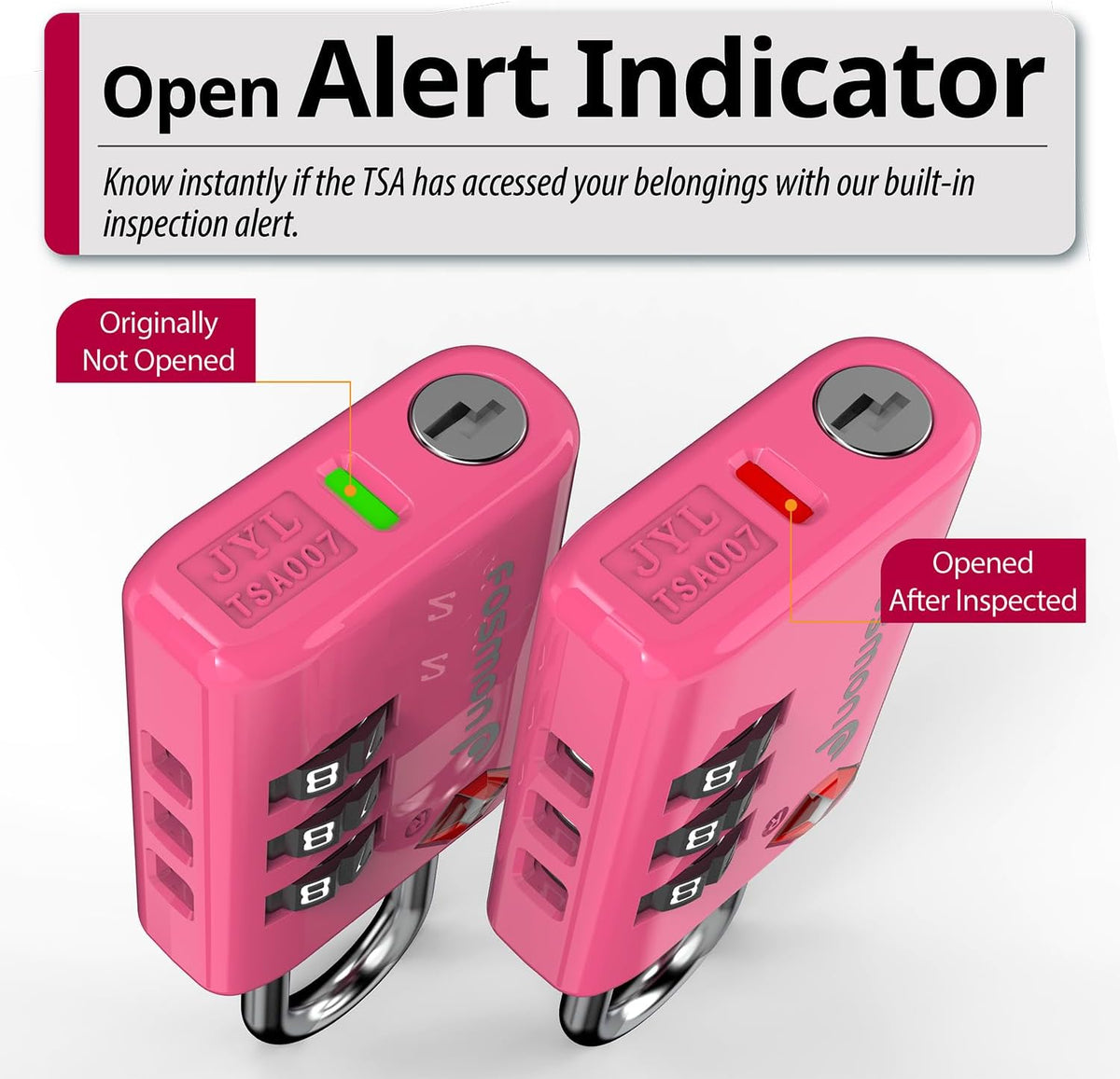 TSA Approved Luggage Locks, 3-Digit Combination Padlock