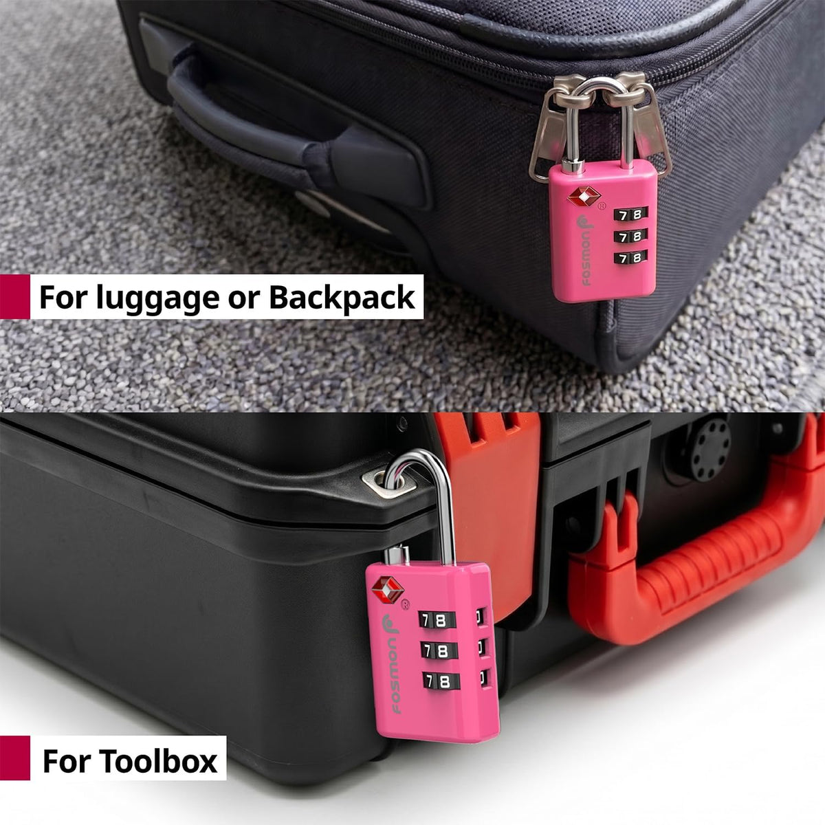 TSA Approved Luggage Locks, 3-Digit Combination Padlock