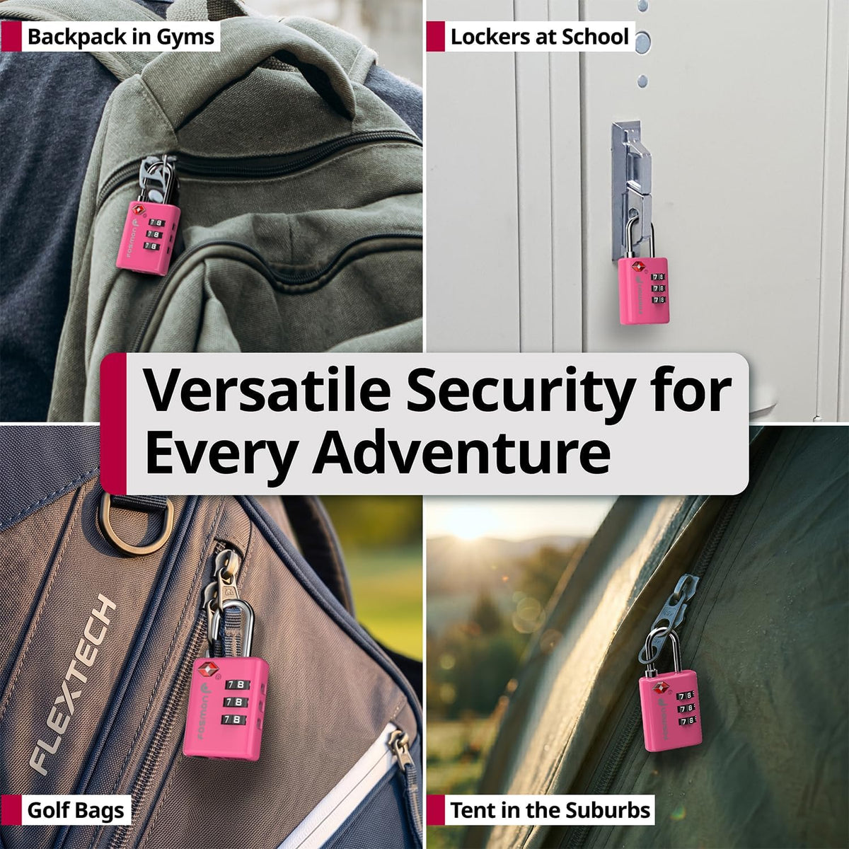 TSA Approved Luggage Locks, 3-Digit Combination Padlock