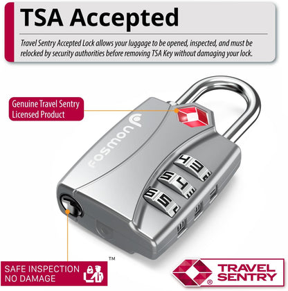 TSA Approved Luggage Locks, 3-Digit Combination Padlock