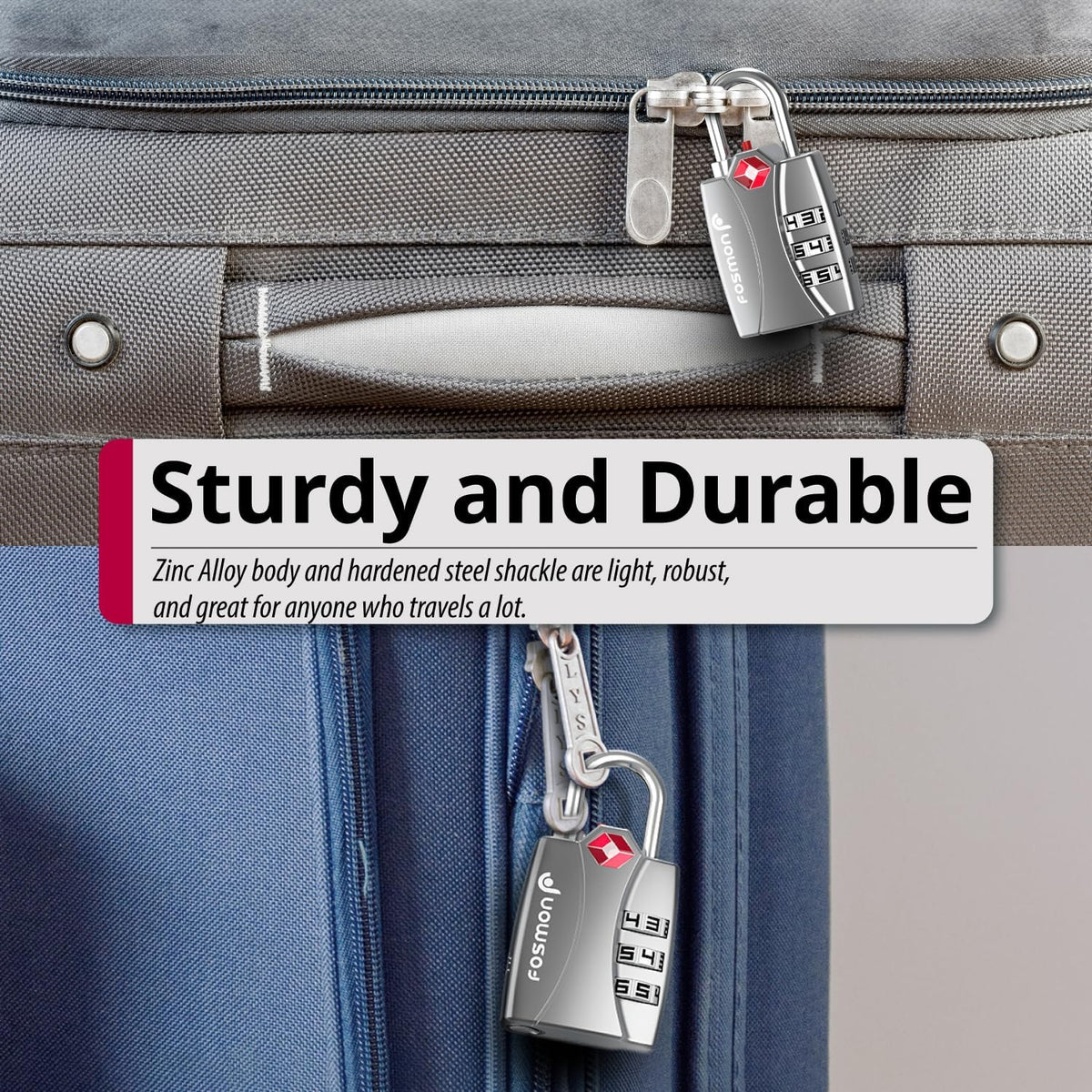 TSA Approved Luggage Locks, 3-Digit Combination Padlock