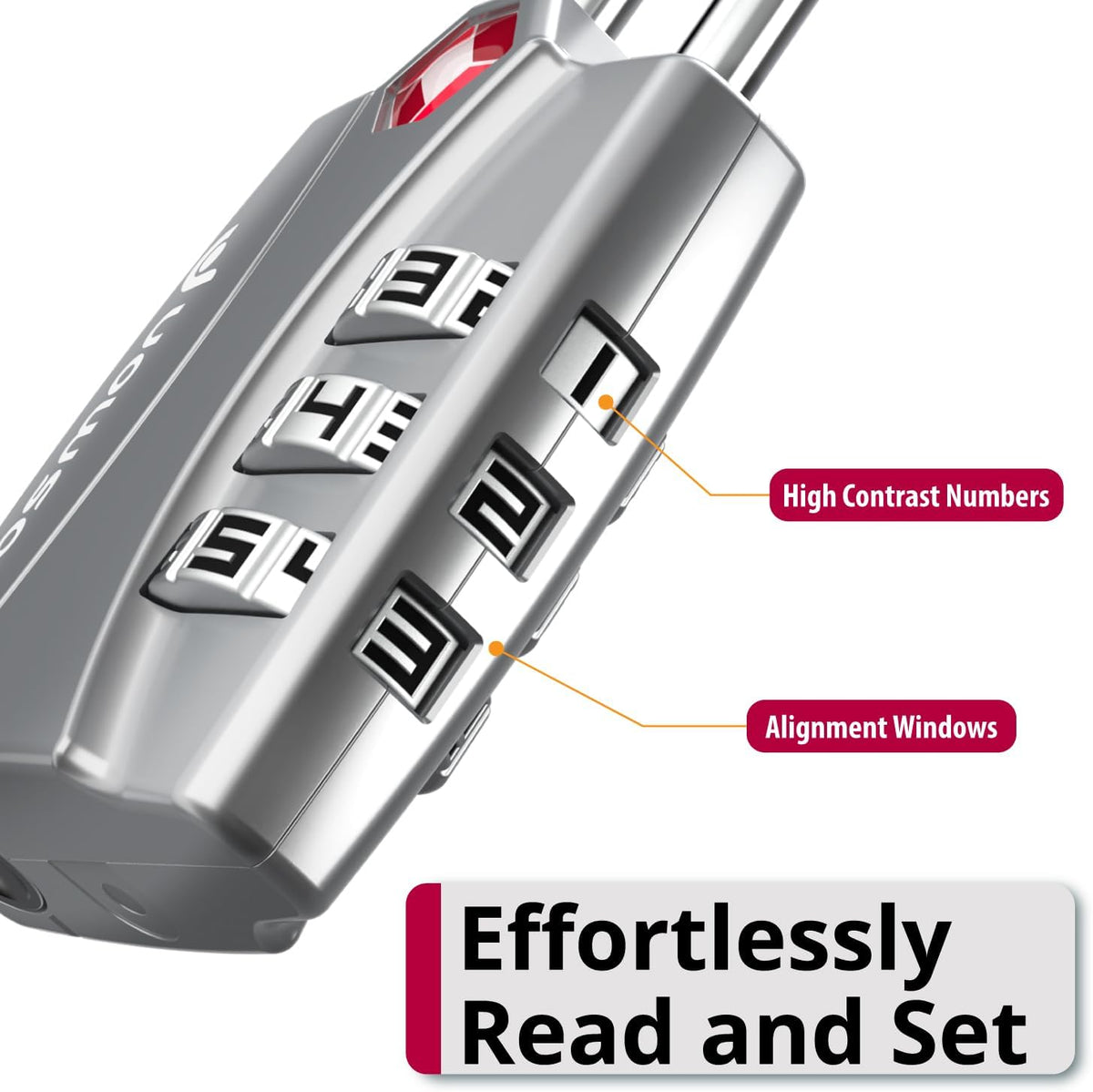 TSA Approved Luggage Locks, 3-Digit Combination Padlock