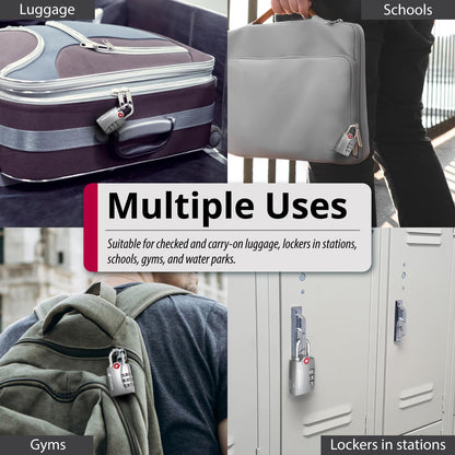 TSA Approved Luggage Locks, 3-Digit Combination Padlock