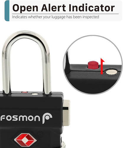 TSA Approved Luggage Locks, 3-Digit Combination Padlock