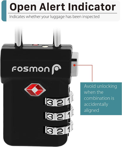 TSA Approved Luggage Locks, 3-Digit Combination Padlock