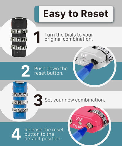 TSA Approved Luggage Locks, 3-Digit Combination Padlock