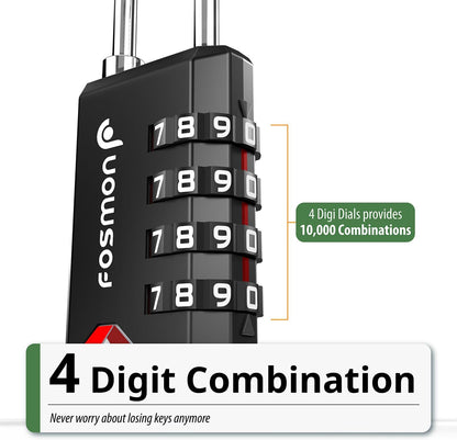 TSA Approved Luggage Locks, 3-Digit Combination Padlock