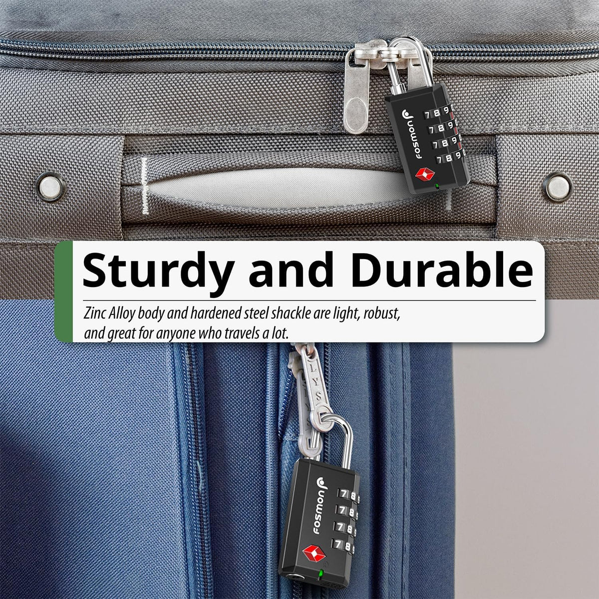 TSA Approved Luggage Locks, 3-Digit Combination Padlock