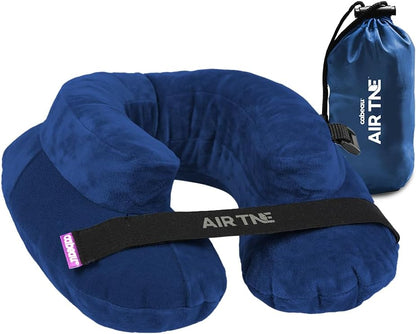 Inflatable Travel Pillow – Air TNE – Adjustable, Lightweight, and Supportive for Sleeping on Airplanes, Trains, and Cars– Customized Fit and Compact Carrying Case (Slate Grey)