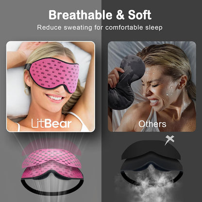 Breathable Sleep Mask, 3D Eye Mask Sleep for Side Sleeper Women Men