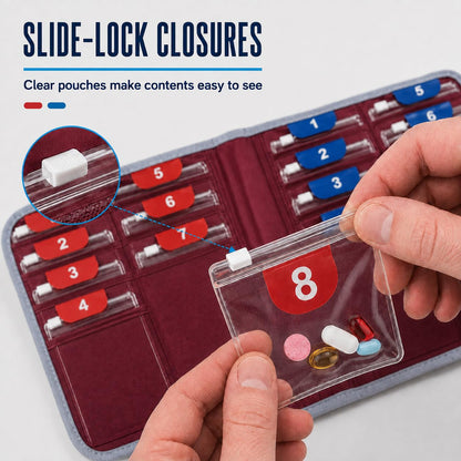 Travel Pill Organizer, Portable Pill Case, Daily Pill Box to Hold Vitamins, Medication, Prescriptions, Or Medicine Storage for Pocket Purse
