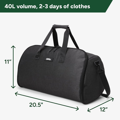 Halfday Convertible 2-in-1 Garment Duffel Weekender 40L, Carry On, Shadow