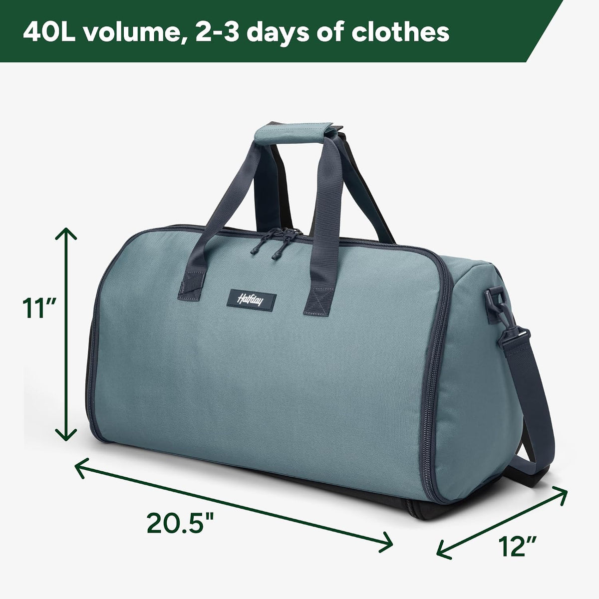 Halfday Convertible 2-in-1 Garment Duffel Weekender 40L, Carry On, Shadow