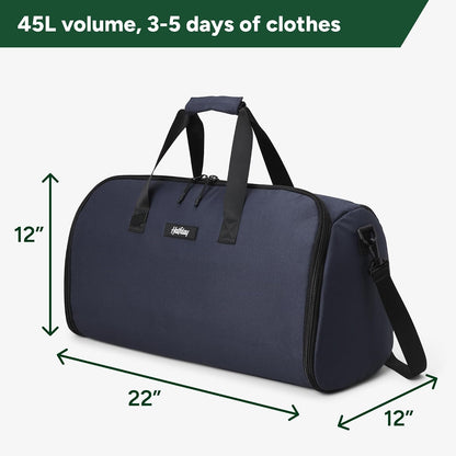 Halfday Convertible 2-in-1 Garment Duffel Weekender 40L, Carry On, Shadow