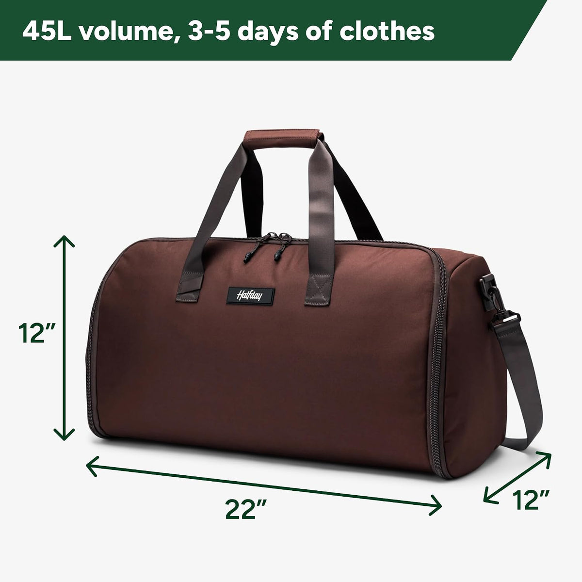 Halfday Convertible 2-in-1 Garment Duffel Weekender 40L, Carry On, Shadow