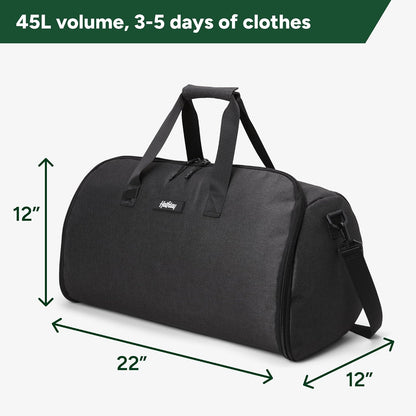Halfday Convertible 2-in-1 Garment Duffel Weekender 40L, Carry On, Shadow