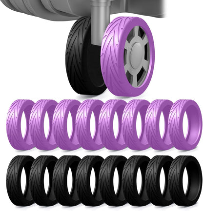 16 Pack Upgrade Luggage Wheel Covers, For 2-2.4" Spinner Wheel, Blue&Orange
