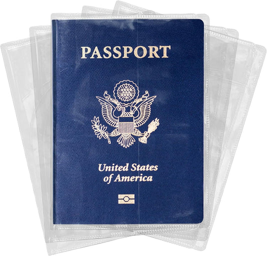 5 Pcs Clear Passport Protector Holder Passport Cover Vinyl ID Protector
