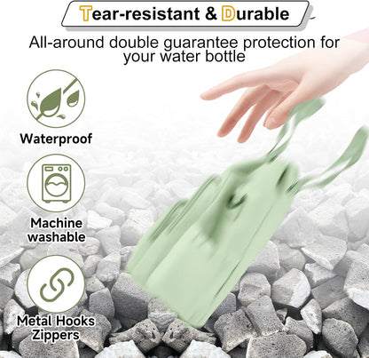 32-40 oz Crossbody Water Bottle Carrier Bag with Phone Pocket, Black