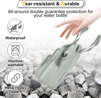 32-40 oz Crossbody Water Bottle Carrier Bag with Phone Pocket, Black